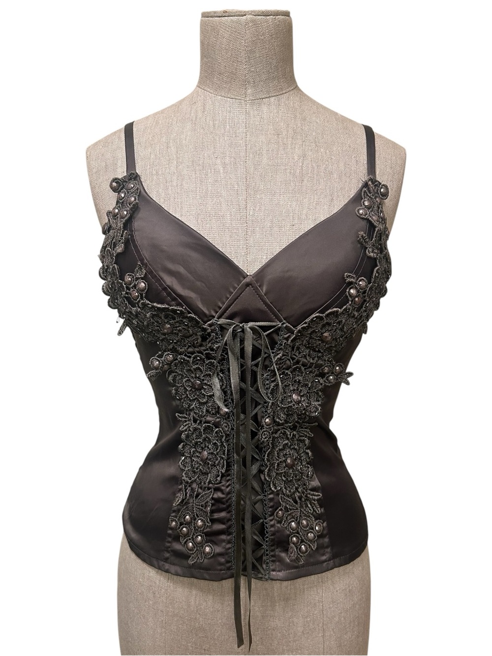 Forever 21 Satin and Lace Bustier Corset Top